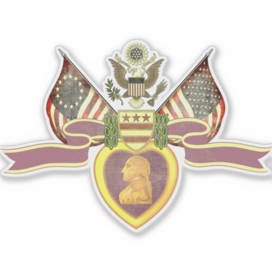 "LILA HERZFLAGS" Vinyl Aufkleber (Vorderseite)