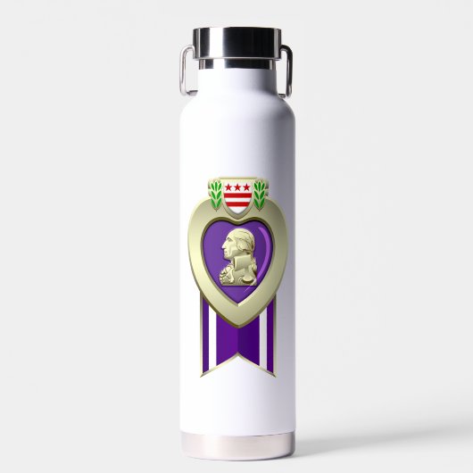Lila Herzflasche Trinkflasche (Vorne)