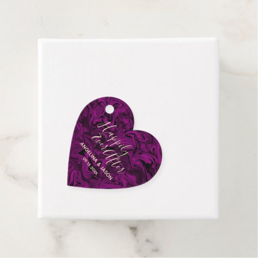 Lila Herzhochzeit Geschenkanhänger (Beispiel)