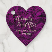 Lila Herzhochzeit Geschenkanhänger (Vorderseite)