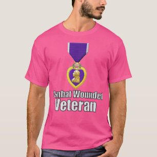 Lila Herzkampf Verwundete Veteran T-Shirt