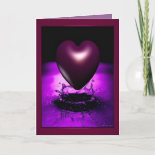 Lila Herzkarte Feiertagskarte