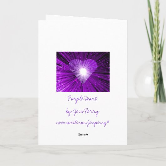 Lila Herzkarte "Liebe" "Ihr Text" Karte (Rückseite)