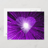 Lila Herzkarte Postkarte (Vorne/Hinten)