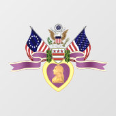 Lila Herzklammer Fensteraufkleber (Blatt)