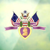 Lila Herzklammer Fensteraufkleber (Blatt 3)