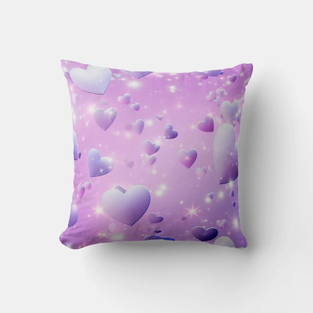 Lila Herzklopfen Kissen (Vorderseite)