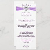 Lila Herzklopfkarte Menükarte (Vorne/Hinten)