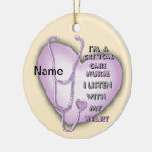 Lila Herzkrankenversorgung Keramik Ornament (Links)