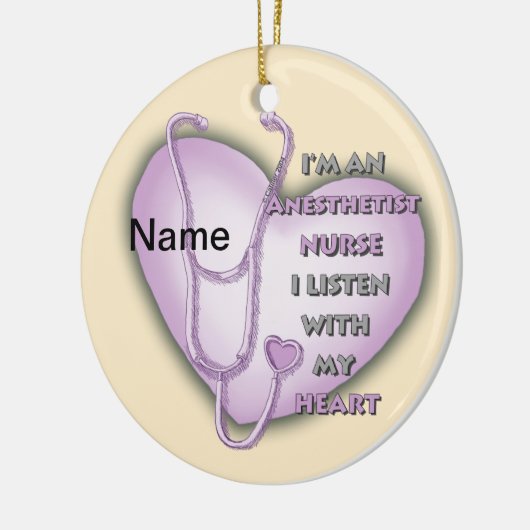 Lila Herzkrankheit Anästhesistin Keramikornament (Links)