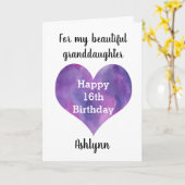 Lila Herzlichen Glückwunsch 16. Geburtstagskünstle Karte (Gelbe Blume)