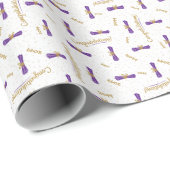 Lila Herzlichen Glückwunsch Diplomarbeit Jahr Grad Geschenkpapier (Rolleneckpunkt)