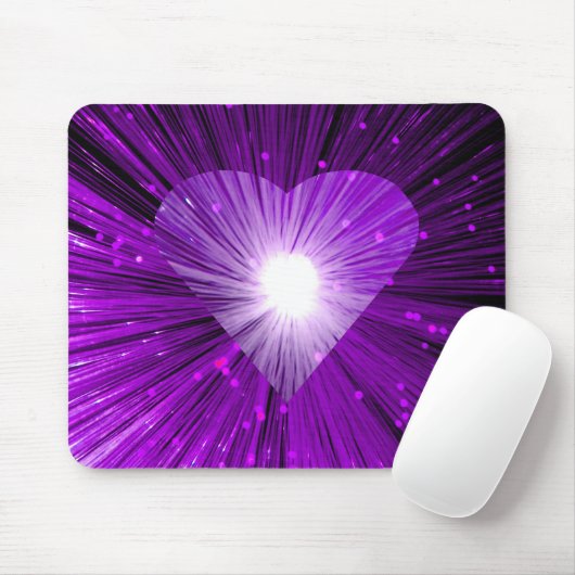 Lila Herzmousepad Mousepad (Mit Mouse)