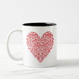 Lila Herzmuster (8''), Romantik Zweifarbige Tasse