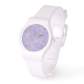 Lila Herzmuster Armbanduhr (Winkel)