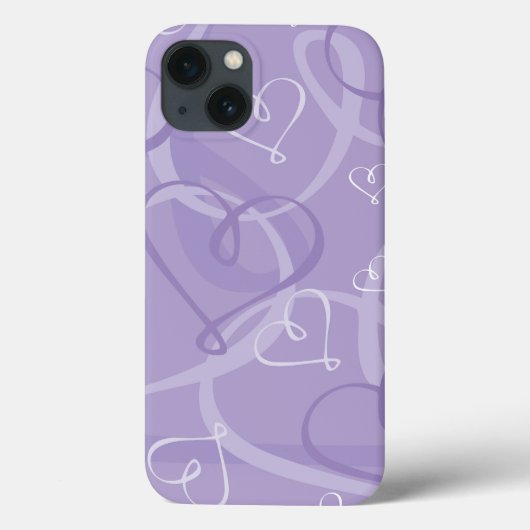 Lila Herzmuster Case-Mate iPhone Hülle (Rückseite)