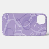Lila Herzmuster Case-Mate iPhone Hülle (Rückseite (Horizontal))
