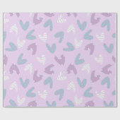 lila Herzmuster Geschenkpapier (Flach)