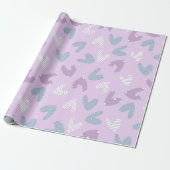 lila Herzmuster Geschenkpapier (Ungerollt)