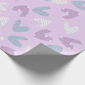 lila Herzmuster Geschenkpapier (Ecke)