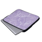 Lila Herzmuster Laptopschutzhülle (Vorne Knopf)