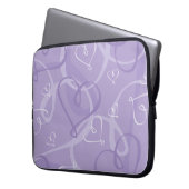 Lila Herzmuster Laptopschutzhülle (Vorderseite Links)