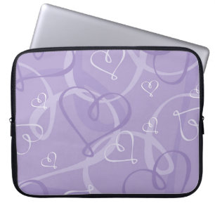 Lila Herzmuster Laptopschutzhülle