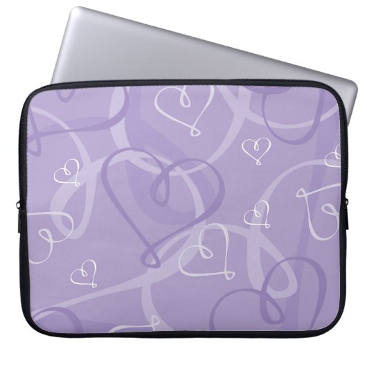 Lila Herzmuster Laptopschutzhülle (Vorderseite)
