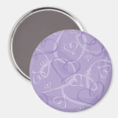 Lila Herzmuster Magnet (Vorderseite/Rückseite)