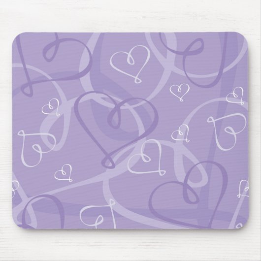 Lila Herzmuster Mousepad (Vorne)