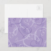 Lila Herzmuster Postkarte (Vorne/Hinten)