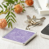 Lila Herzmuster Schlüsselanhänger (Seite)