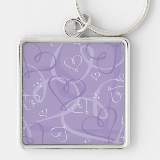 Lila Herzmuster Schlüsselanhänger (Vorne)
