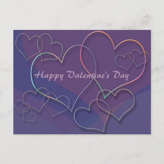 Lila Herzmuster Valentine Postkarte (Vorderseite)