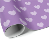 Lila Herzmuster Weihnachtsfeiertag Geschenkpapier (Rolleneckpunkt)