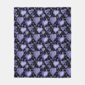 Lila Herzmuster Zeichnend Valentinstag Fleecedecke (Vorderseite)