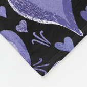 Lila Herzmuster Zeichnend Valentinstag Fleecedecke (Ecke)