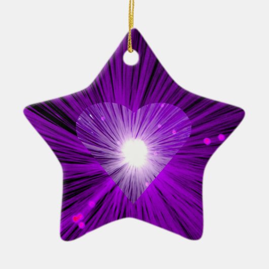 Lila Herzornament Keramikornament (Vorne)