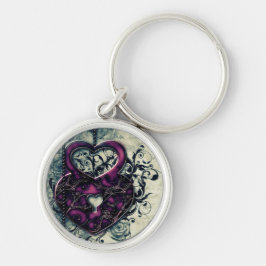 Lila Herzschlüssel Schlüsselanhänger