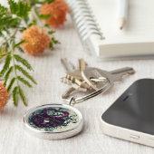 Lila Herzschlüssel Schlüsselanhänger (Seite)