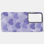 Lila Herztelefon | Samsung Galaxy S21 Ultra Hülle (Linke Seite)