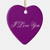 Lila Herzverzierung - Ich Liebe Sie Keramik Ornament (Rechts)
