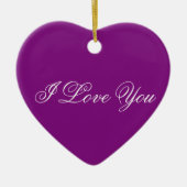 Lila Herzverzierung - Ich Liebe Sie Keramik Ornament (Vorne)