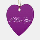 Lila Herzverzierung - Ich Liebe Sie Keramik Ornament (Links)