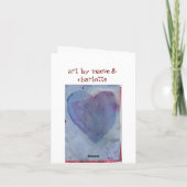 Lila Herzwatercolor-Anmerkungs-Karte Karte (Rückseite)