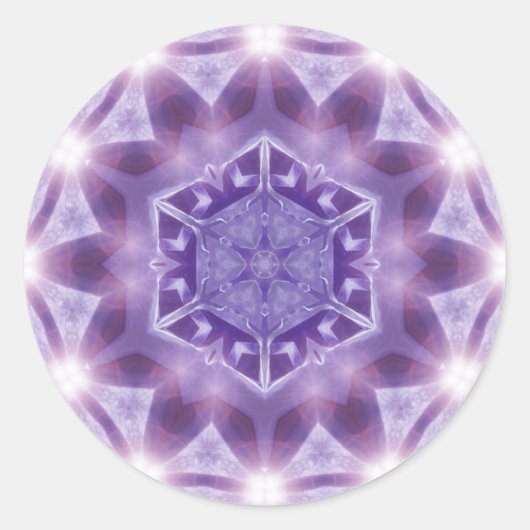 Lila Hexagon Geometry Glow Energy Aufkleber (Vorderseite)