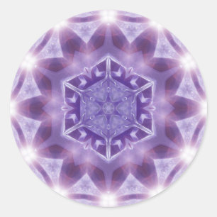 Lila Hexagon Geometry Glow Energy Aufkleber