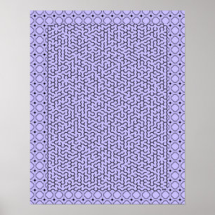 Lila Hexagon Maze Poster