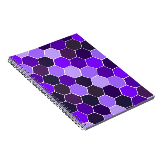 Lila Hexagon-Quiltmuster-Notebook Notizblock (Rechte Seite)