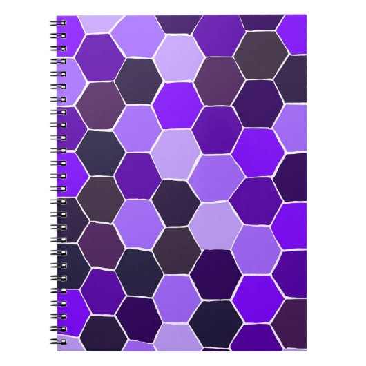 Lila Hexagon-Quiltmuster-Notebook Notizblock (Vorderseite)